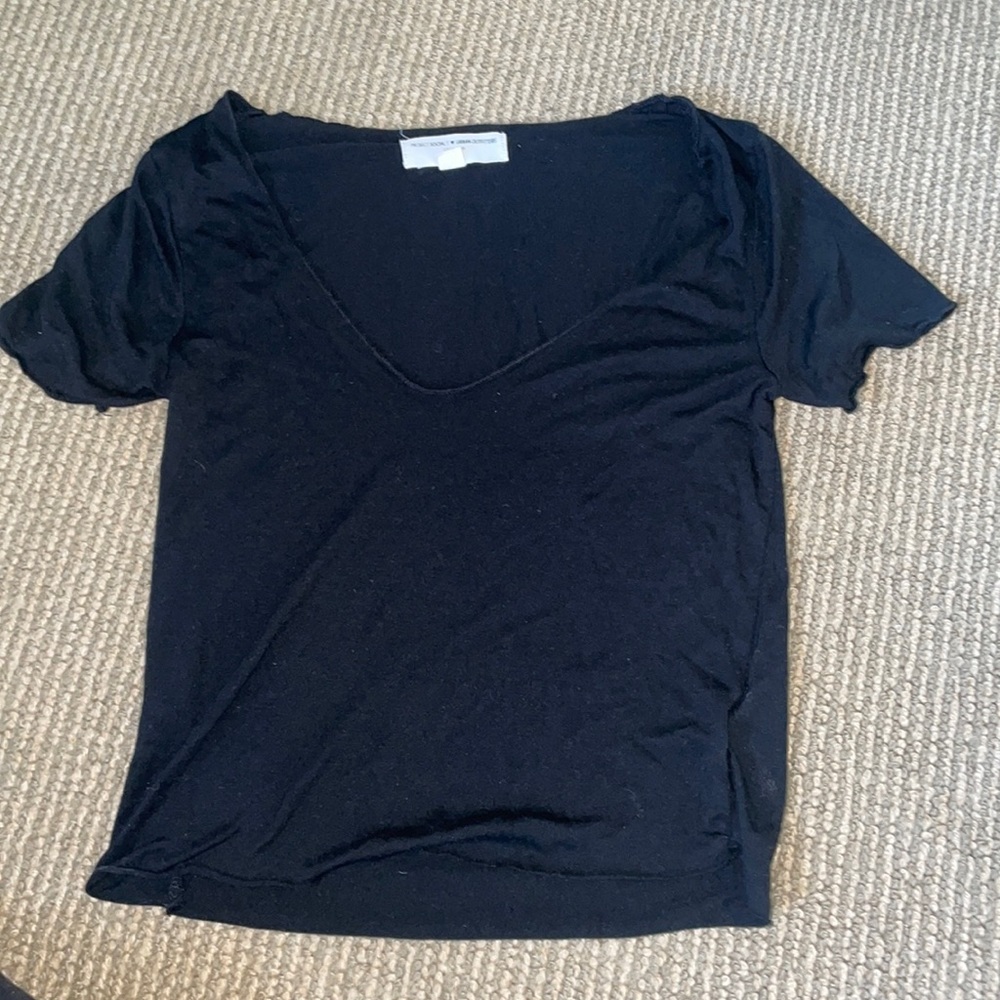 Urban Outfitters black low neck crop top